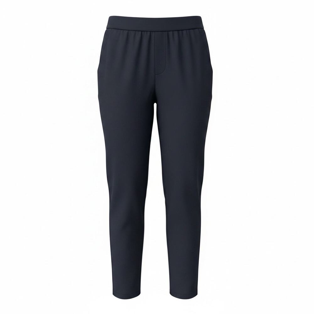 New Hilary Radley Tapered Leg Pants Black Pull-on Ankle Stretch Office Size LRG